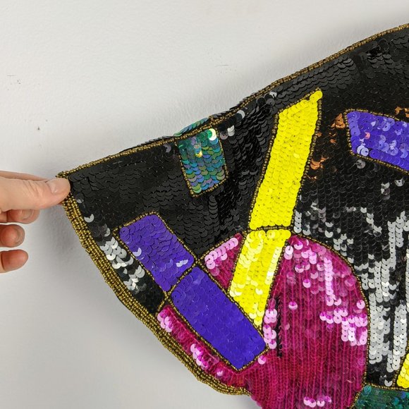 Neiman Marcus Vintage Abstract Sequin Mini Dress - Picture 2 of 8